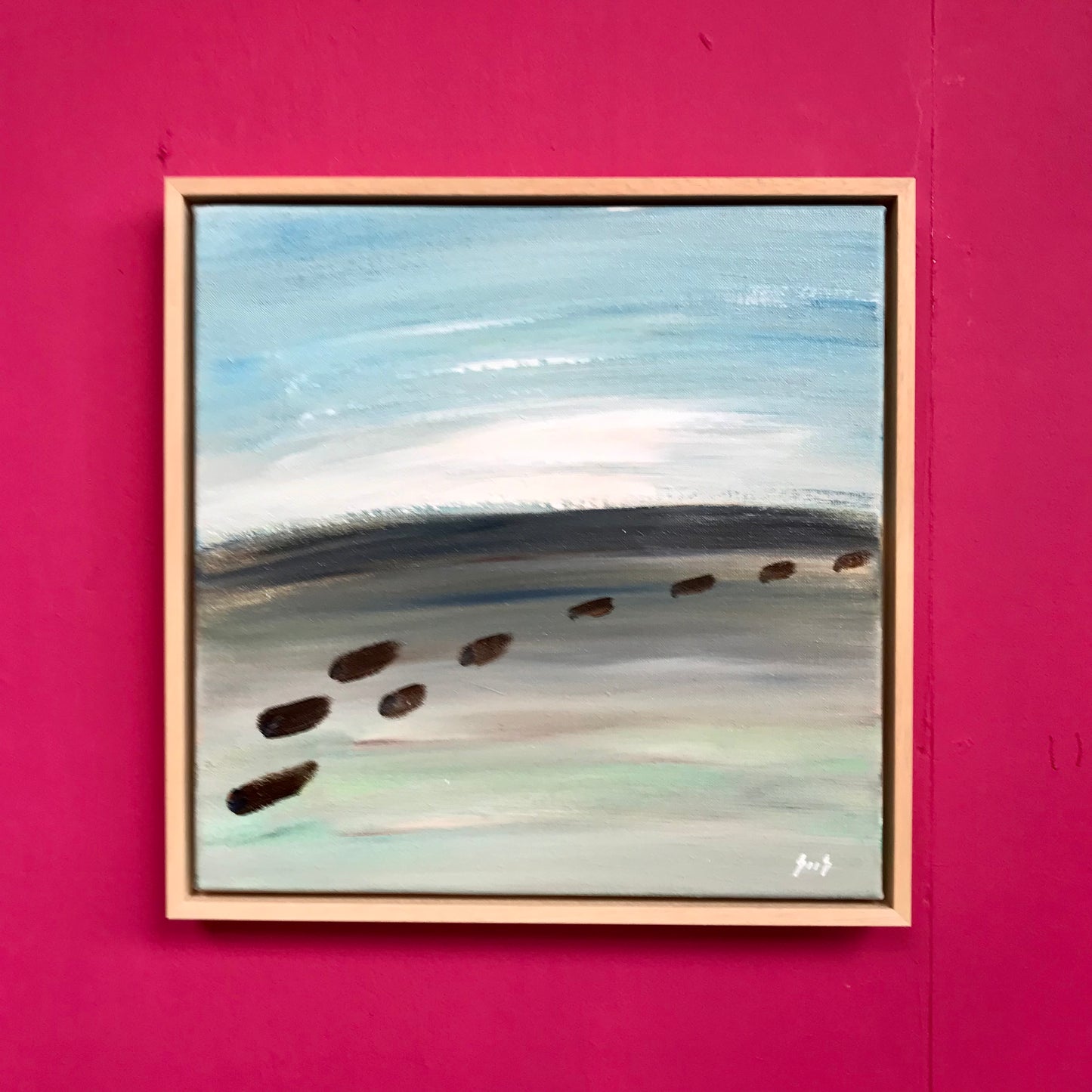 schilderij acryl op canvas nr 4 uit de serie Nooit gedacht land